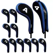 12 Pcs Neoprene Golf Iron Head Covers Set Fits Callaway Ping Taylormade Titleist