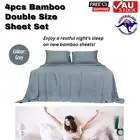 100% Bamboo Sheet Set Fitted Flat Sheet Pillow Cases Luxury Cooling Soft Double