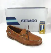 Sebago Mens Docksides Brown Leather Boat Shoe Knockabouts 7.5 M B29356