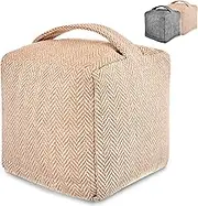 Door Stop Sack for The Floor - Extra Heavy 1 kg - with Washable Cover, Carry Handle & Non-Slip Pads - for Home and Office (Beige)