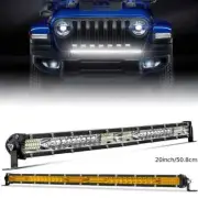 10" 20" LED Light Bars Off Road White Yellow Spot FLood Beam LED Work Light Bars