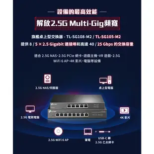 TP LINK TL-SG105-M2【5埠】2.5G 網路交換器/三年保固/交換器/原價屋