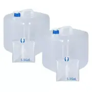2 Pack Collapsible Water Container Jug with Spigot for Outdoor Camping Hiking