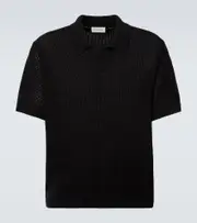 [Frame] Frame Open-knit polo sweater AU 93 black