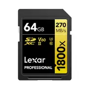 Lexar Lexar Professional 1800x SDXC 64GB UHS-II Memory Card - Gold Series [LSD1800064G-BNNNG]