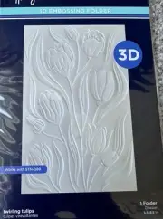 Spellbinders Simon Hurley 3D Embossing Folder TWIRLING TULIPS 5.5"x8.5"