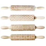 Engraved Embossing Rolling Pin for DIY Baking Cookies Noodle Biscuit Fondants