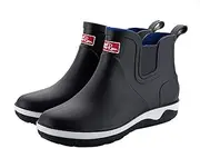 [QUENLOOP] Men’s Ankle Rain Boots Waterproof Chelsea Boots Slip-On Garden Work Shoes Rain Footwear
