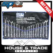 SP Tools Spanner Set 18 Piece Metric/SAE Combination Wrench SP10001