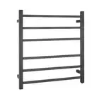 Brushed Gun Metal Grey Square Electric Heated Towel Rack 6 Bars Towel Rail