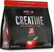 FITAID Essentials Creatine Powder Fuji Apple, CreaPure Creatine Monohydrate, ATP Production for Weightlifting, Running, Naturally Flavored, Smooth-Mixing, Easy on Stomach, Resealable, 60 Servings