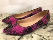 JCrew K2904 NEW Pointed-toe flats in tweed fresh berry 7.5 pink $148