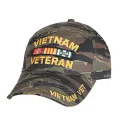 Vietnam Veteran Ball Cap Army Marine Corps Navy USAF USCG Vet Hat TIGER STRIPE
