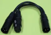 3 pin XLR MALE plug to 2 MALE / FEMALE jack Y SPLITTER mic cable adaptor cord
