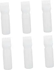 AUTSUPPL 6pcs Hair Dye Bottle Oiling Root Comb Product Oil Spray Bottle Scalp Hair Growth Oil Applicator Oil Bottle Hair Coloring Brush Hair Oiler Applicator Squeeze Root Comb Abs White