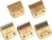 Professional Detachable Replacement Ceramic Blades Set,Cut Length,Compatible with Andis AGC,BDC,BGC,MBG Series/Oster Classic 76/Star-Teq/Power-Teq/A5 Clipper (0.5mm-9.5mm 5 PACK) Golden