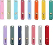 tunghey 15Pack Phone Grip Strap Telescopic Finger Strap Bracket Portable Phone Finger Kickstand Strap Phone Grip Holder Silicone Mobile Phone Grip Stand for Most Smartphone and Tablets