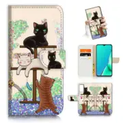 ( For Vivo Y22s ) Wallet Flip Case Cover AJ23249 Cartoon Cat