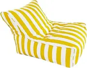 Floating Bean Bag for Pool Outdoor Stripe Oxford Bean Bag Pouf Cover Without Filler Swimming Pool Lounger Rafts Beach Garden Beanbag SOA Bed No Filler (Color : Yellow, Size : Empty Pouf Cover)