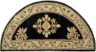Noir Jardin Wool Hearth Rug, Half Round