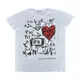 ALEXANDER McQUEEN 字母LOGO街頭紅心塗鴉設計純棉短袖T恤(女款/白)