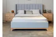 VI Colmar Fabric Upholstered Vertical Winged Bed Frame