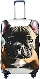 [CADREWY] French Bulldog Print Travel Suitcase Cover Luggage Protector with Elastic Anti Scratch for Carry On, Black, Medium