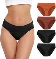 [Y25D] Ladies Low Rise Briefs Breathable Seamless Strech Bikini Underwear for Women Cheeky Hipster Panties Pack