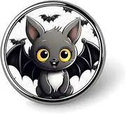 [FZMVSQH] Cute Bat Printed Round Button Pin Badges Metal Pinback Buttons 1 Inch Pins for Hat Shirt Clothing Bags Decoration, Circular, Aluminum, Circular, Aluminum