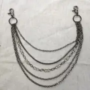 Black 5-Layer Chain Wallet with Beads, Metal, Men’s Accessories, Used