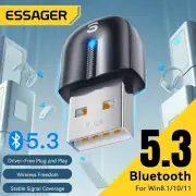 Essager USB Bluetooth 5.3 Adapter Dongle for PC, Laptop & Speaker Audio – Fast &