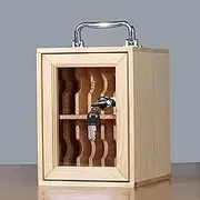 Wood Cell Phone Locker Box, Lockable Acrylic Wall Mounted Mobile Phone Storage Case, Locking Mobile Phone Cabinet Acrylic Mobile Phone Cabinet Sturdy and Durable