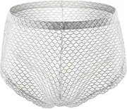 [Generic] Men's Sexy Boxer Brief Underwear Big Mesh Button Side Split Flat Corner Pants Underpants Fun Underwear