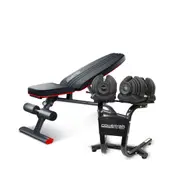 Powertrain 80KG Adjustable Dumbbell Set & Stand with FID Weight Bench