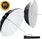71" Parabolic Reflective Umbrella with Diffuser Cover for Photography Flash