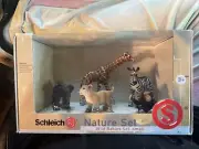 Schleich Wild Life Babies Nature Set 40955 Chimp, Zebra, Lion, Giraffe, Elephant
