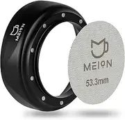 [MEION] 54mm Espresso Dosing Funnel and Puck Screen Set for 54mm Breville Portafilters, Magnetic Coffee Funnel, Reusable 53.3mm Espresso Puck Screen, Espresso Tools Espresso Accessories (54mm, Black)