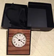 Quartz Lacquer Finish Wood Desk Clock Roman Numerals New In Box
