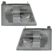 NEW Headlights Headlamps Left & Right Pair Set for 92-96 Ford Econoline Van