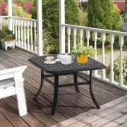 Crestlive Products Square Outdoor 24.02" Side Table Cast Aluminum Antique Brown