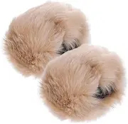 [Ipetboom] Gloves Winter Fuzzy Wrist Cuffs Arm Cuffs for Women Girls Christmas Present