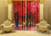 3D Red leaves 5 Blockout Photo Curtain Printing Curtains Drapes Fabric Window AU