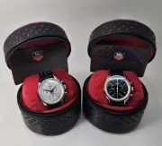 TAG HEUER CARRERA REISSUE CS3111 & CS3110 BLACK & WHITE WATCH 36 MM (NOS & CARD)