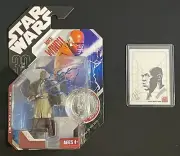 Star Wars Mace Windu Lot Figure & Sketch Card 1/1 Topps SW Galaxy Series 5 2009