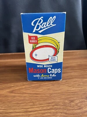 Vintage Box Of Ball Mason Jar Lids