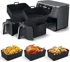 Silicone Air Fryer Liners for Ninja Dual Air Fryer, Reusable Air Fryer Basket Ai