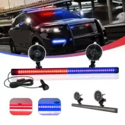 48 Led Emergency Warning Front Hazard Flash Strobe Beacon Light Bar Red&Blue