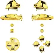 eXtremeRate Chrome Gold Repair ABXY D-pad ZR ZL L R Keys for Nintendo Switch Pro Controller, Glossy DIY Replacement Full Set Buttons with Tools for Nintendo Switch Pro - Controller NOT Included