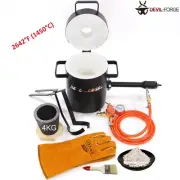 Gas Propane Furnace FB1Sb–4KG DEVIL-FORGE Kiln Foundry +Tongs, Crucible AU (NEW)