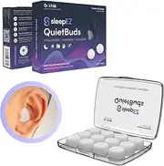 SleepEZ QuietBuds | Ultra-Soft Mouldable Ear Plugs for Sleeping, Travel & Work | Block Snoring & Noise | 27dB Noise Reduction | Reusable Earplugs | Zero Pressure Comfort | 12-Pack | White